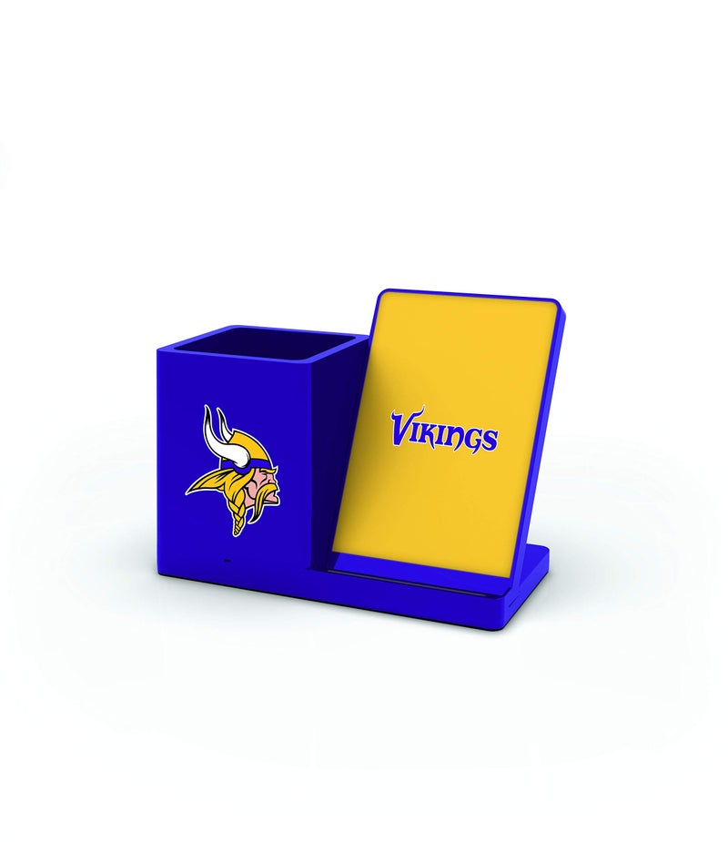 SOAR NFL Wireless Charger and Desktop Organizer, Minnesota Vikings - Image 1